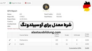 شرط معدل برای اوسبیلدونگ